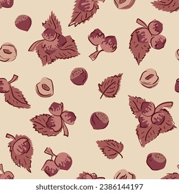 Hazelnuts Autumn Delights pattern surface design