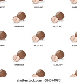 Hazelnuts in shell.Different kinds of nuts single icon in cartoon style vector symbol stock illustration.