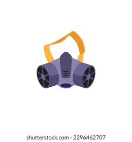 Hazmat face and breath protective respirator mask. Protection wearing gear from chemical biohazard or radioactive, flat vector illustration isolated on white background.