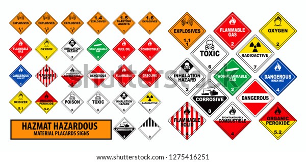 Hazmat Hazardous Material Placards Sign Concept Stock Vector (Royalty ...