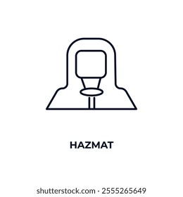 hazmat outline icon. Linear vector from fashion concept. Thin line hazmat icon isolated on white background