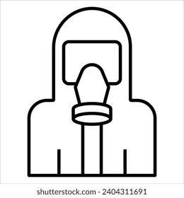 Hazmat Suit, Emergency web icon in line style