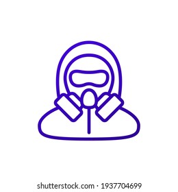 hazmat suit, ppe line icon