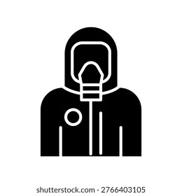 Hazmat Suit Protocol Icon Professional UI Symbol for Chemical Protection Procedures, Biohazard Safety Training, and Industrial Hygiene Compliance Isolated on White.UI graphic is designed for high-level safety management systems, hazardous materials (Hazmat) training platforms, and specialized industrial compliance apps. It represents the standardized steps for donning, doffing, and maintaining full-body chemical protective clothing. Ideal for laboratory safety dashboards, emergency response checklists, and OHS (Occupational Health and Safety) portals. Isolated on white background.