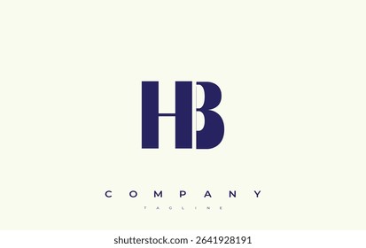 HB Abstract Geometric Logo Design. Modern and elegant logo design with simplistic typography elements, showcasing branding excellence.