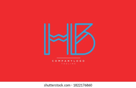 HB abstract initials monogram letter text alphabet logo design