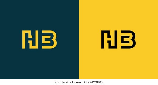 HB abstract minimalist letters Logo Monogram. It is a minimalist logo, this logo is made by combining two letters