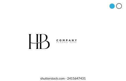  HB Alphabet letters Initials Monogram logo BH, H and B