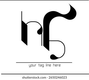 HB Alphabet Monogram - Creative Calligraphy Letters H and B Logo