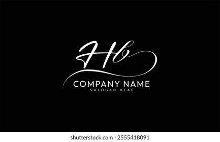  HB B H initial signature logo template vector