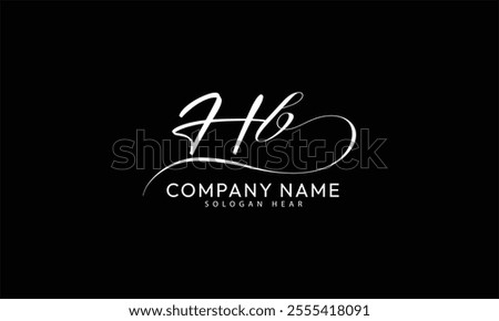  HB B H initial signature logo template vector