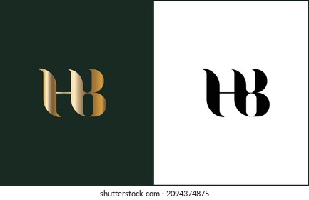 HB ,BH Abstract Letters Logo Monogram