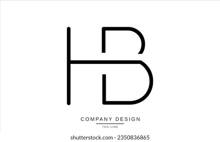 HB, BH, Abstract Letters Logo Monogram
