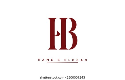 HB, BH Abstract Letters Logo Monogram
