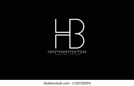 HB BH abstract vector logo monogram template