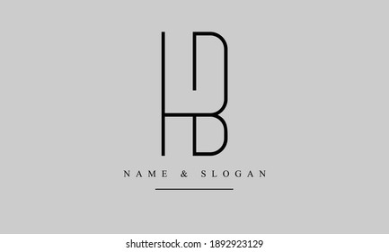 HB BH abstract vector logo monogram template