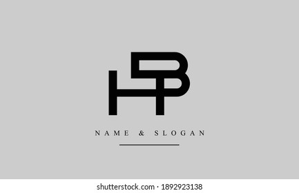 HB BH abstract vector logo monogram template