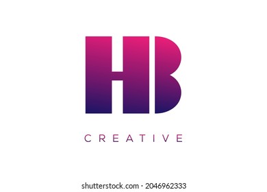 HB oder BH Kombinationsbrief kreatives Farbalphabet Firmenlogo Vektorsymbol Design