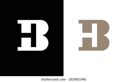 Monograma del logotipo de las letras abstractas HB, BH, H, B