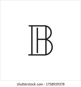 HB or BH initial letter logo design template vector
