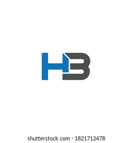 HB or BH initial letter logo design template vector.
