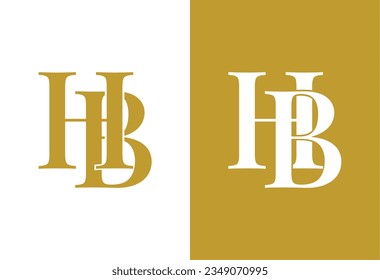 HB BH letra inicial monograma tipografía vectorial