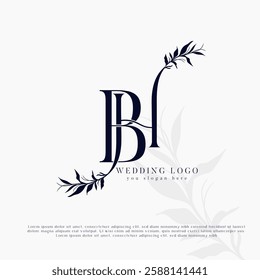 HB, BH Initial Wedding Logo Monogram