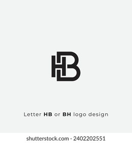 HB or BH letter logo design icon simple and minimal