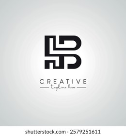 HB BH Letter Modern Alphabet Logo Design. Initial Based Vector Template.