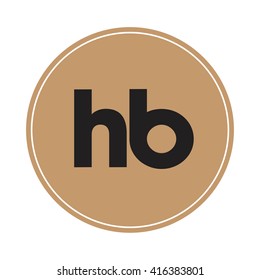 hb brown letters ,abstract background logo, design identity in circle, alphabet letter