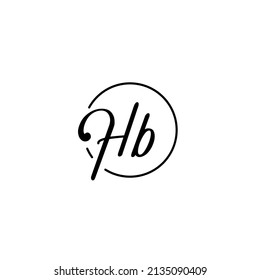 HB circle feminine concept initial logo best for beauty and fashion