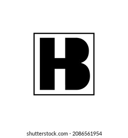 HB company initial letters monogram. HB brand name.
