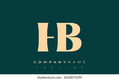 HB Creative Abstract Typography Logo Design. Elegant logo combining bold typography and creative shapes, ideal for branding and identity solutions.
