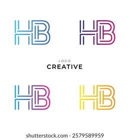 HB Creative Latter Logo Design. Monogram Design. By Custom Branding Logo. Creative Logo Design. Vector illustration. Modern Design. Logo Template.