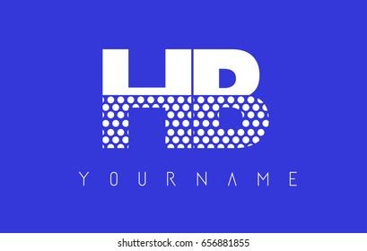 HB H B Dotted Pattern Letter Logo Design Vector with Blue Background.