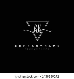 HB handwriting initial logo template vector.