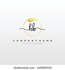 HB handwriting initial logo template vector.