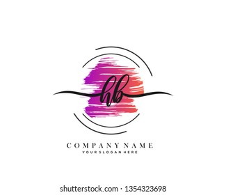 HB handwriting initial  logo vector