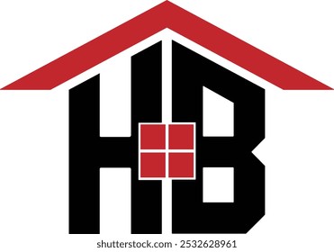 HB house logo design. HB logo design. BH logo vectors. Real Estate HB logo design. BH icon vectors royalty free download