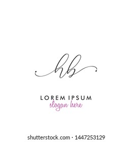HB Initial beauty monogram logo vector
