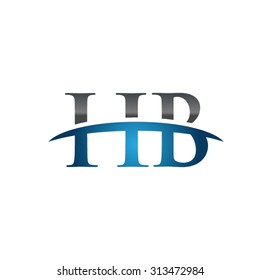 HB Initial Company Blue Swoosh Logo