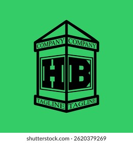 HB Initial Explore this unique collection of alphabet house logos,featuring stylish letter combinations inside a geometric house outline. Perfect for branding, real estate businesses, graphic design