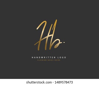 HB Initial handwriting or handwritten logo for identity. Logo with hand drawn style.