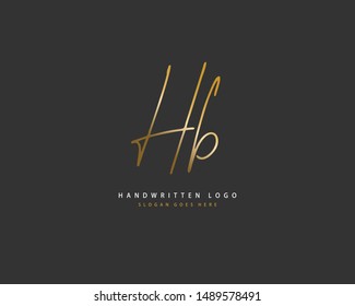 HB Initial handwriting or handwritten logo for identity. Logo with hand drawn style.