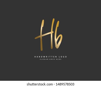 HB Initial handwriting or handwritten logo for identity. Logo with hand drawn style.