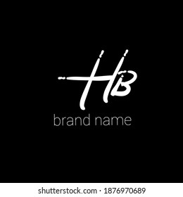 HB initial handwriting or handwritten logo for identity