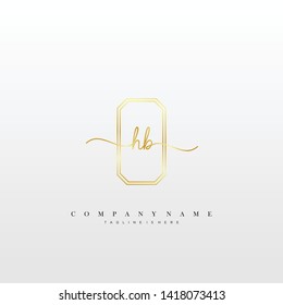 HB initial handwriting logo template vector