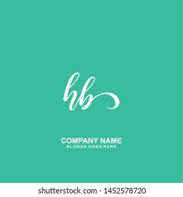 HB Initial handwriting logo vector