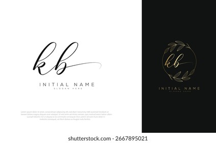  Letra inicial de HB a mano y logotipo de la firma del monograma