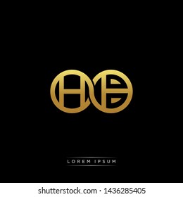 HB initial letter linked circle capital monogram logo modern template